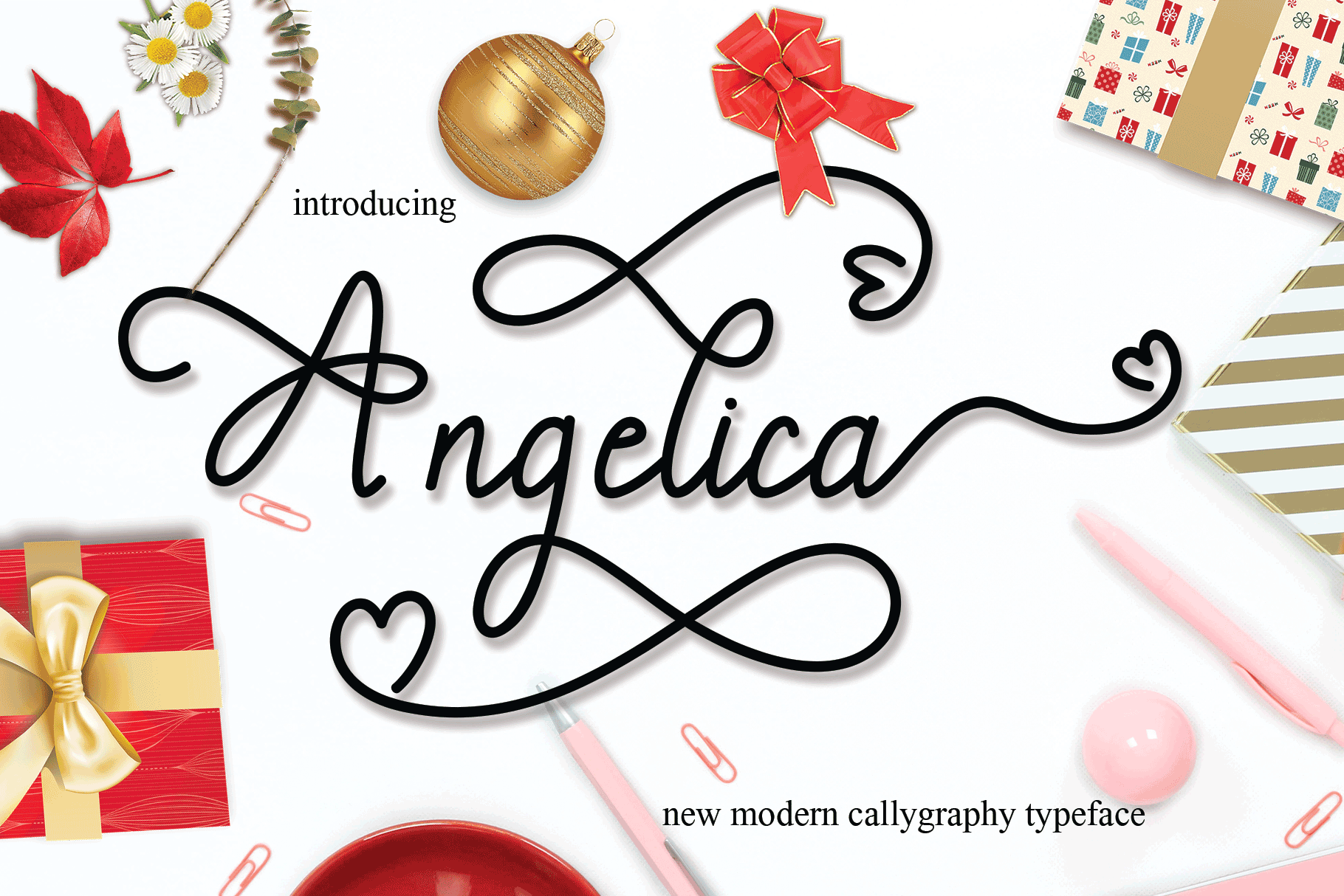 angelica礼品包装时尚书法英文字体下载插图